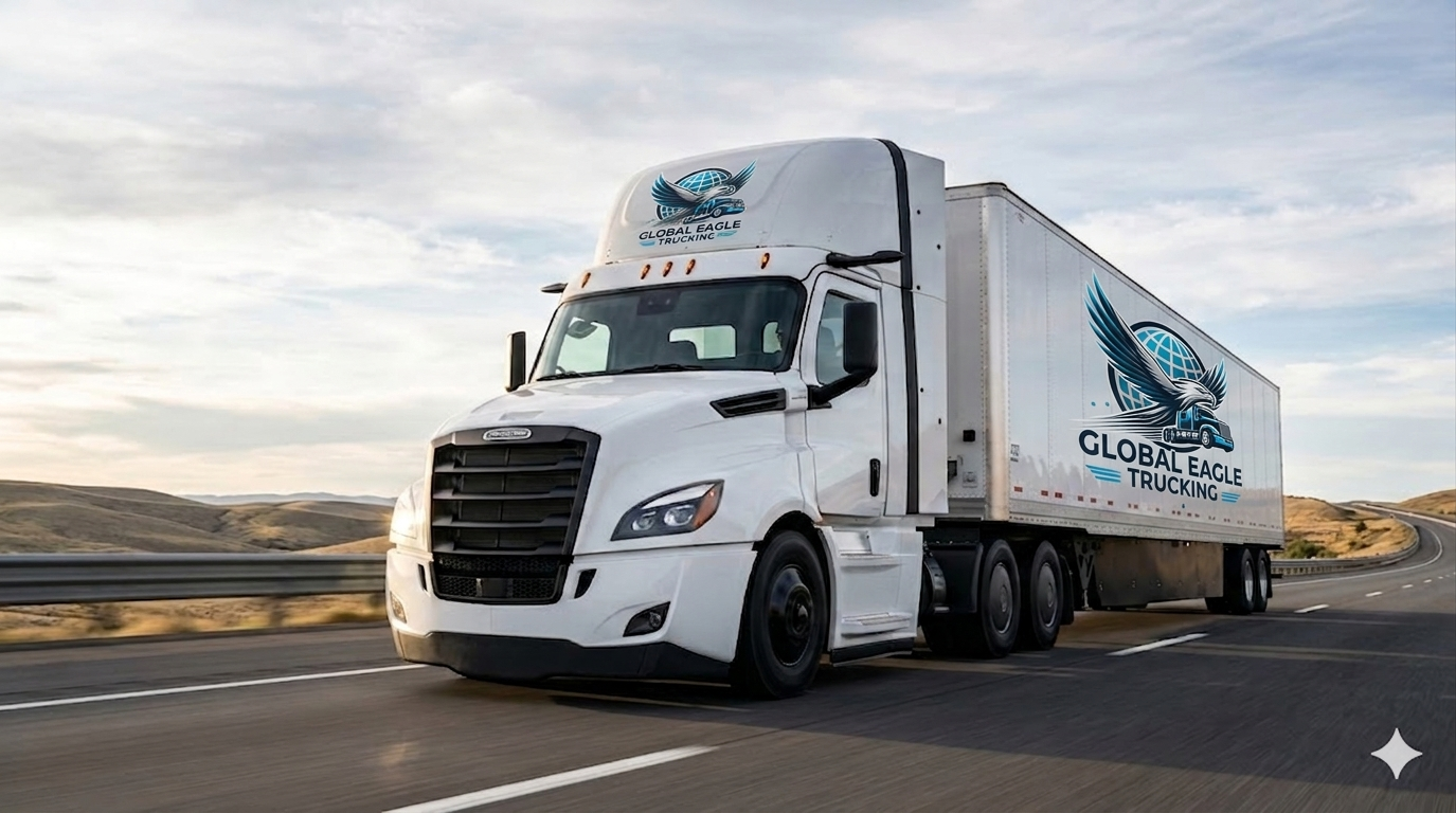 Global Eagle Trucking fleet on the road